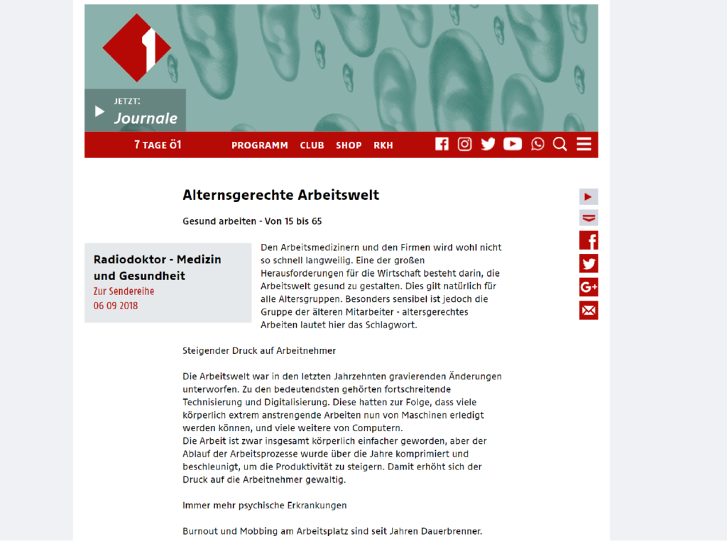 Ö1 Online Arbeitswelt