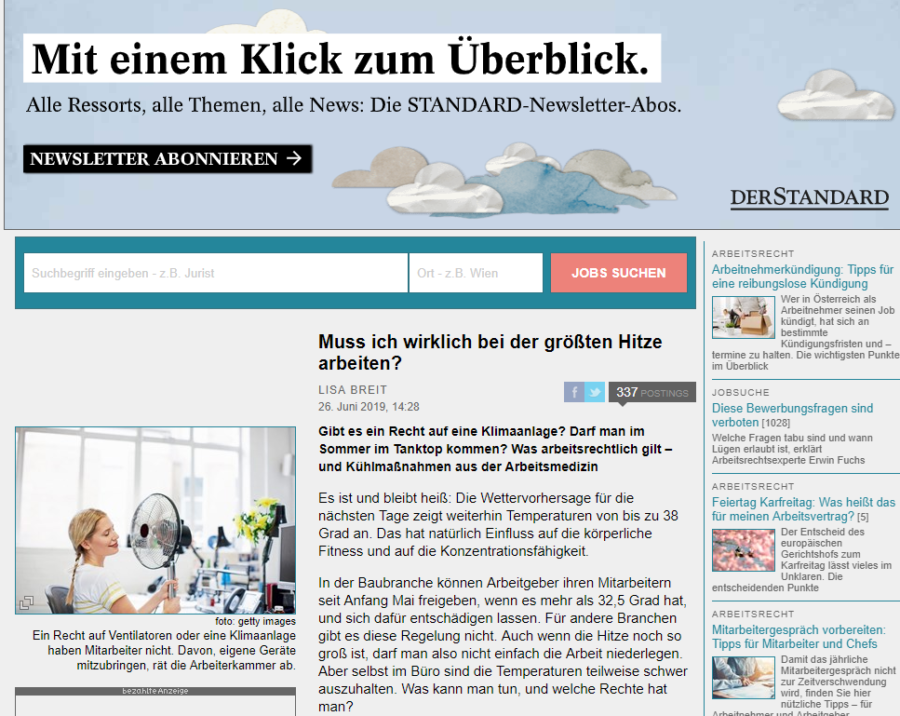 Muss man bei der größten HItze arbeiten